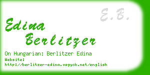 edina berlitzer business card